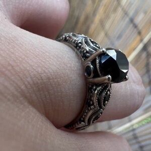 Kay Jewelers Black Diamond 1 1/4 carats engagement ring.  Solid 10k white gold.